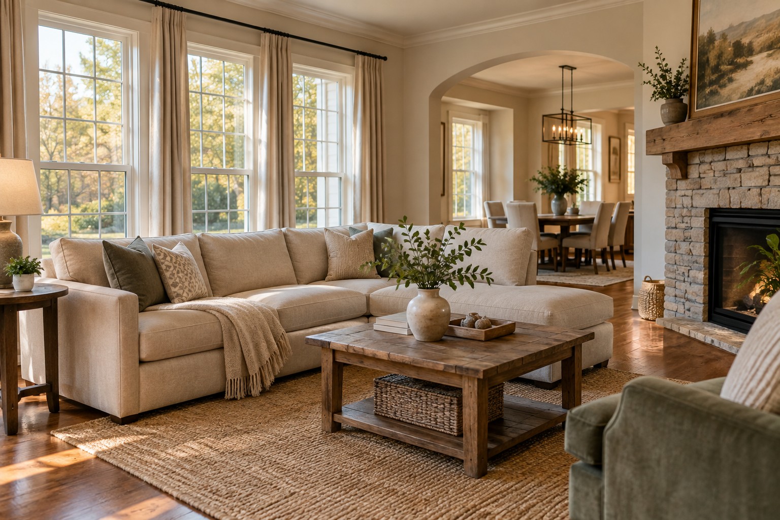 A cozy Metro Atlanta living room, illustrative